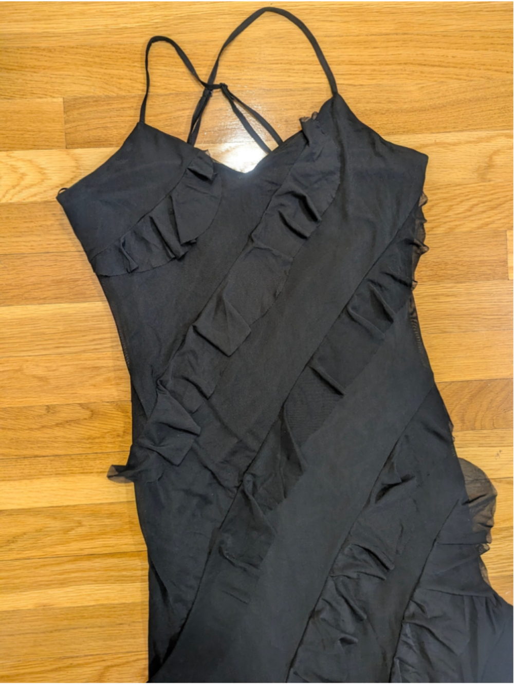 Sincerely Jules Black Ruffle Bodycon Maxi Dress XL - Picture 5 of 9